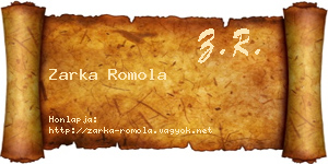 Zarka Romola névjegykártya